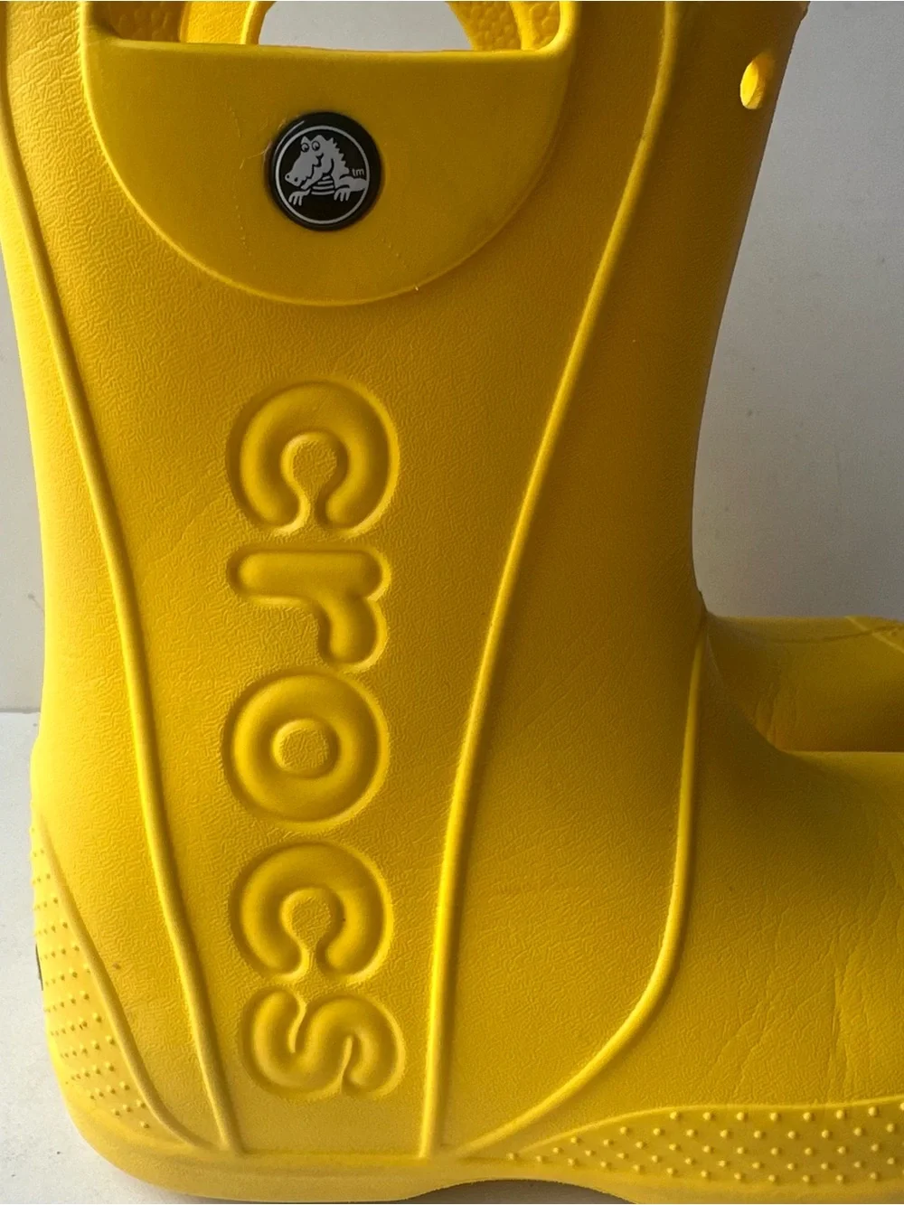 Crocs Handle It Rain Boots Kids Yellow Waterproof Pull On C13 Rubber Shoes